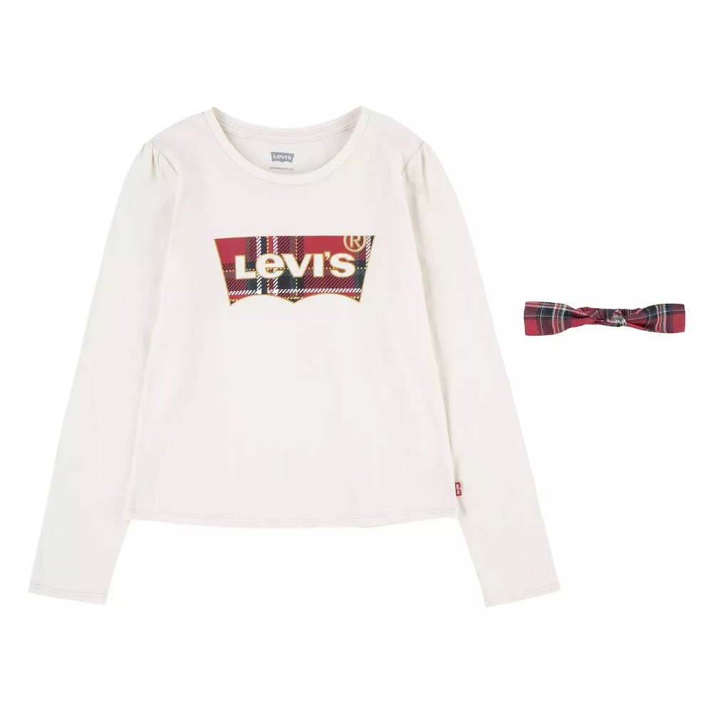 Levi's Girl's Long Sleeve Tee White Size M(10-12 Yrs)